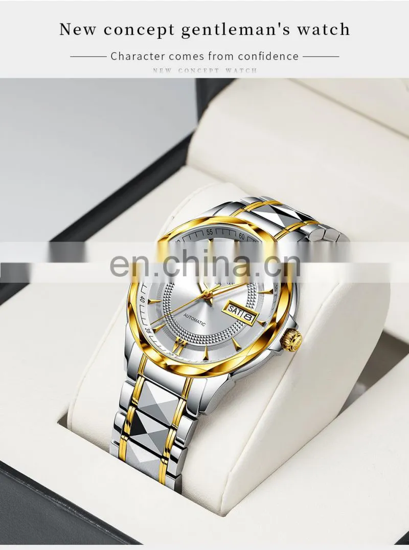 LIGE 6809 Mens Automatic Mechanical Watches 100m Waterproof Date Clock Diving Wristwatch Stainless Steel Watch