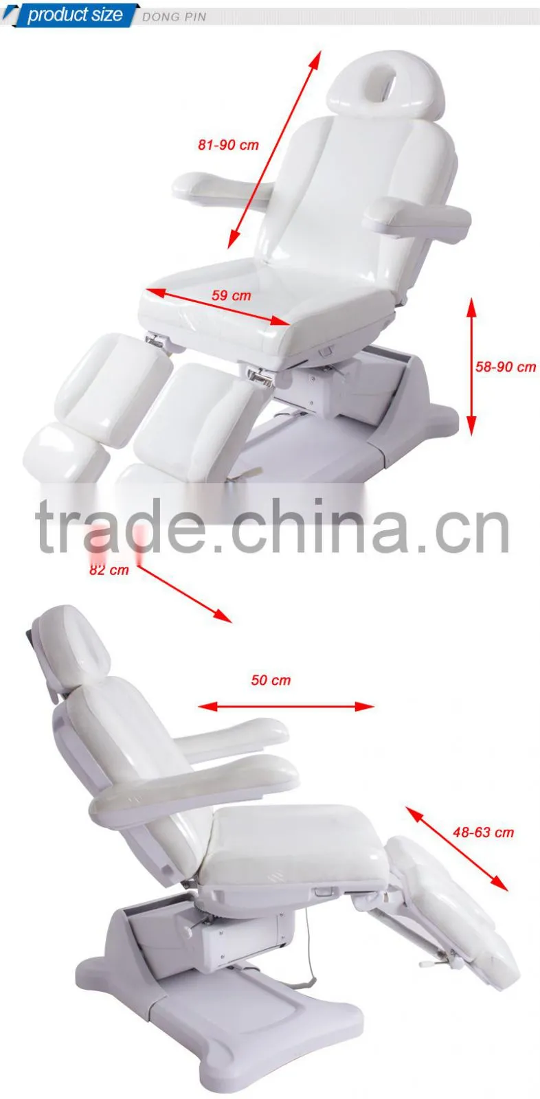 beauty salon furniture electric pedicure bed with three motors
