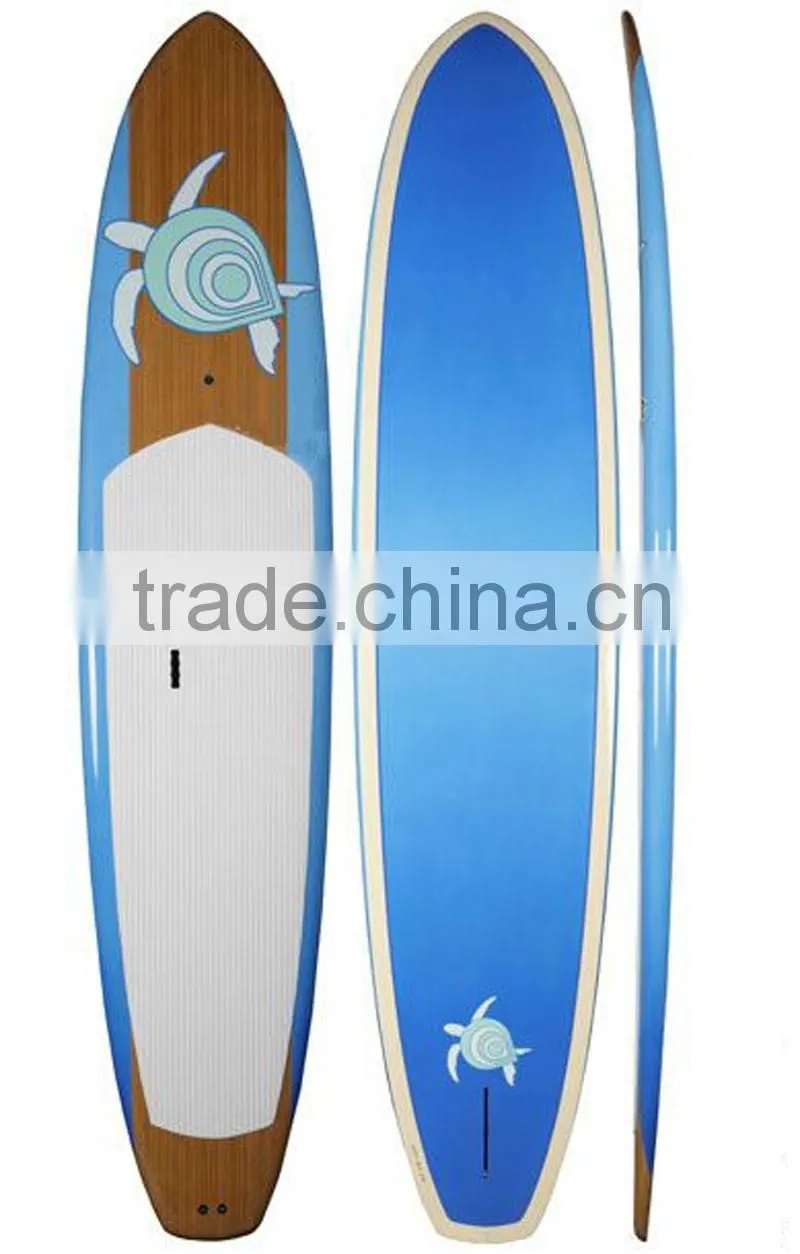 Epoxy fibergalss bamboo sup paddle board with eps foam core