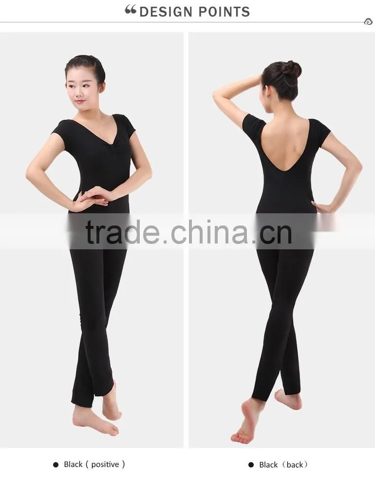 Latest Gilrs Angkle Length Short Sleeves Dance Tights and Gymnastics Unitards