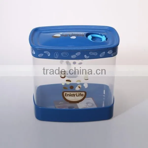 plastic seal box, rectangle plastic seal canister with lids