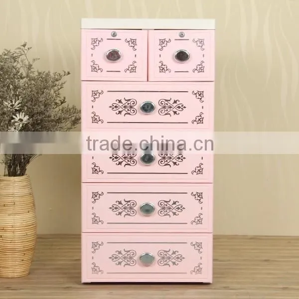 Plastic storage cabinet household baby clothes drawers with lock