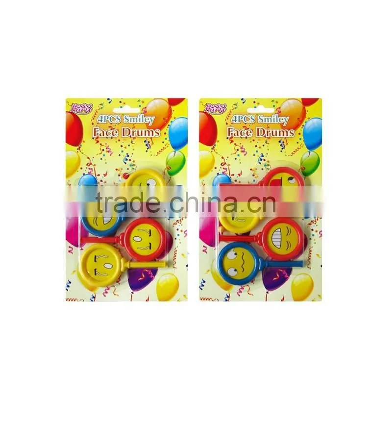 Promotional plastic drum,toy Smiling face rattle drum for children Party props toys