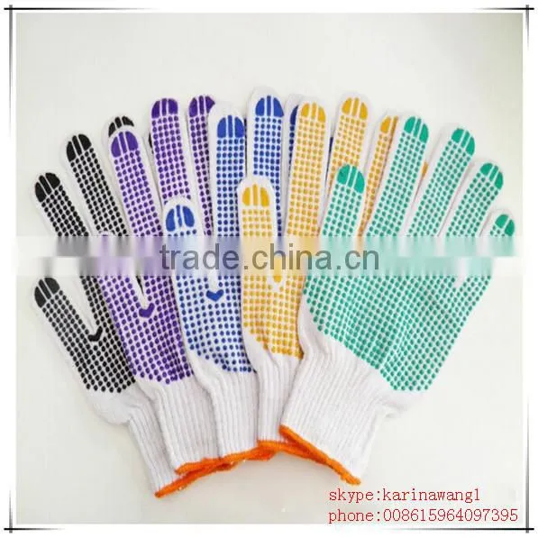 pvc dotted cotton gloves,cotton gloves,cotton knitted gloves dotted gloves