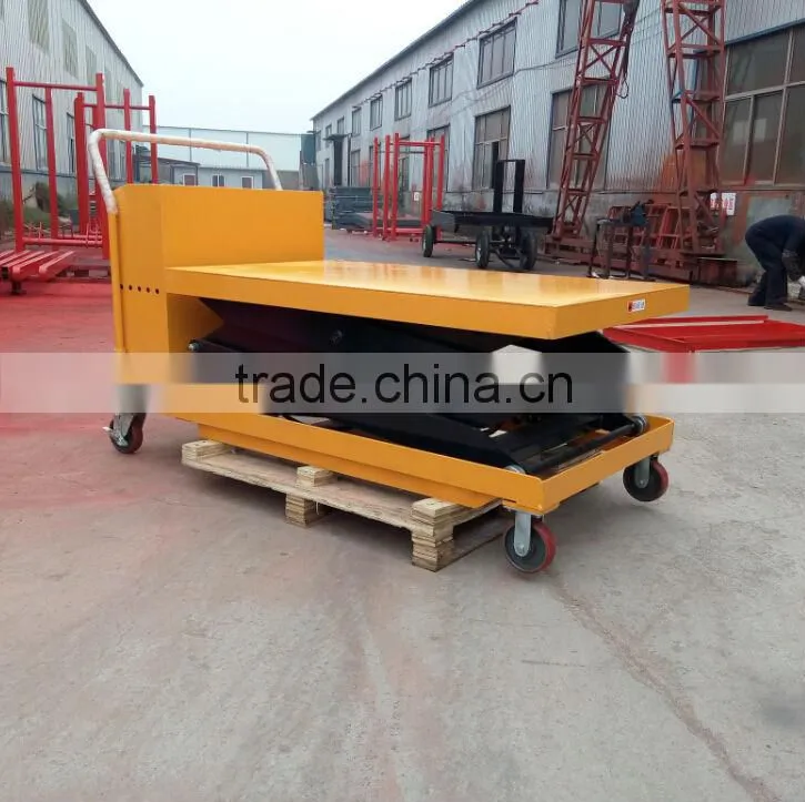 Custom-made!2Tons manual small DC battery hydraulic scissor lift platform for delivery of goods