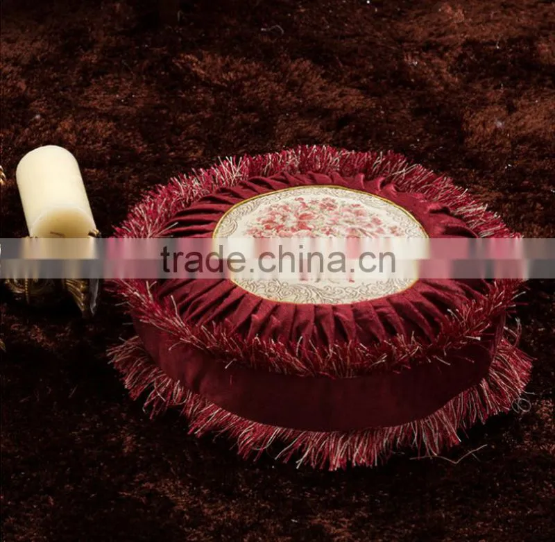 Noble short nap fabric sofa cushion and fringed embroidered decor sofa pillows
