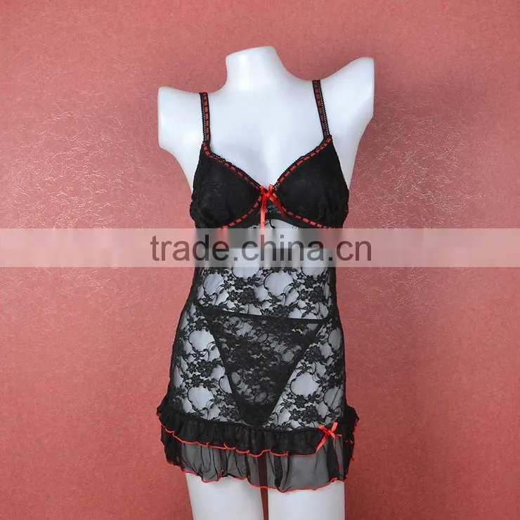 latest design sexy hot lacy short babydolls lingerie 5091
