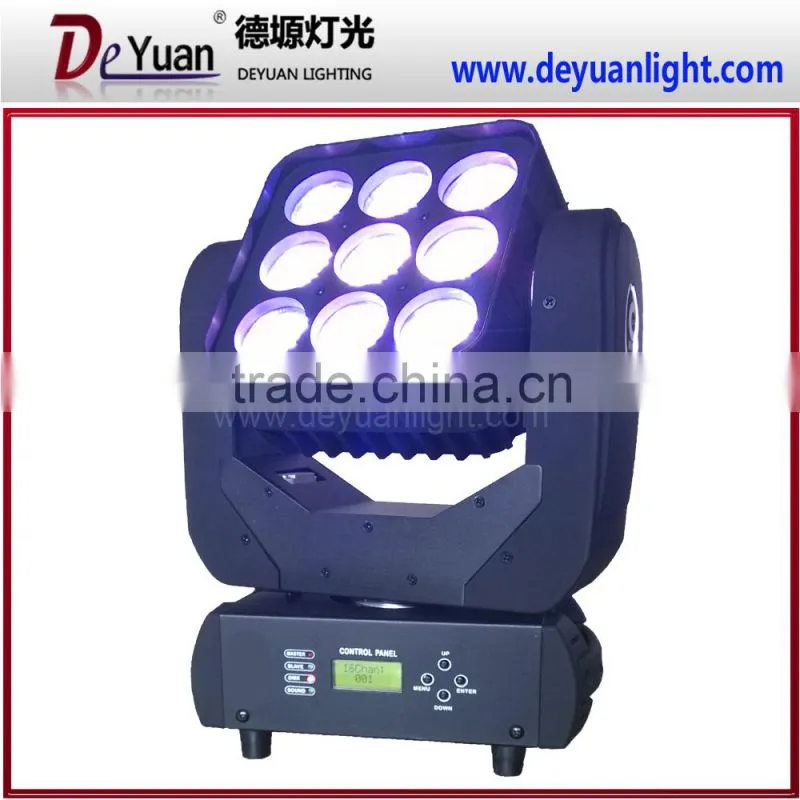 Wedding stage light 9pcs 12W Matrix Moving Head Light, Led Matrix Beam