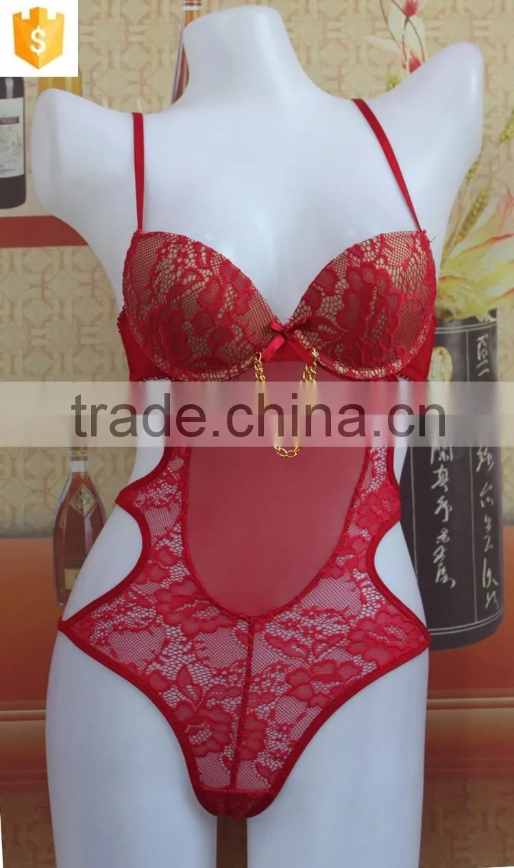 2016 Hot sexy elegant ladies lace lingerie baby teddie /nightywear/bra sets