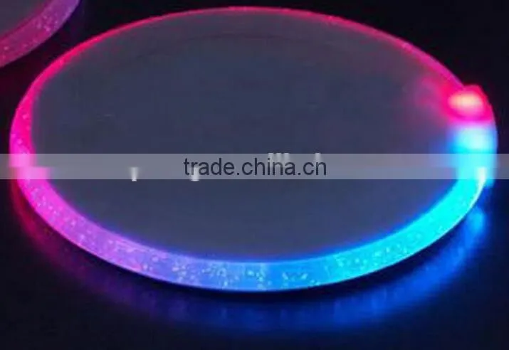 Delicate Colorful Changing LED Light Drink Glass Bottle Cup Coaster Mat Bar Party Xmas Gift For Sale