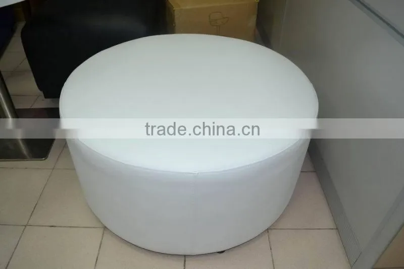 Comfotable white round leather fabric ottoman XYN261