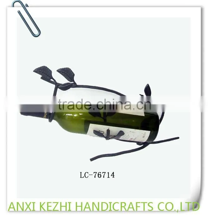 LC-76714 Single Bottle Metal Wine Rack with Leaves