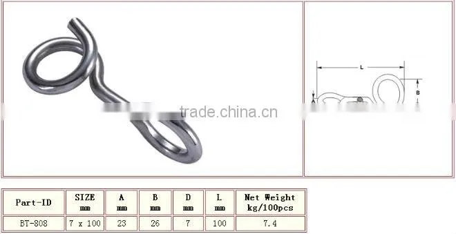 Hot sales Zinc plated Double Ring Hook Nose Ring In Rigging Hardware