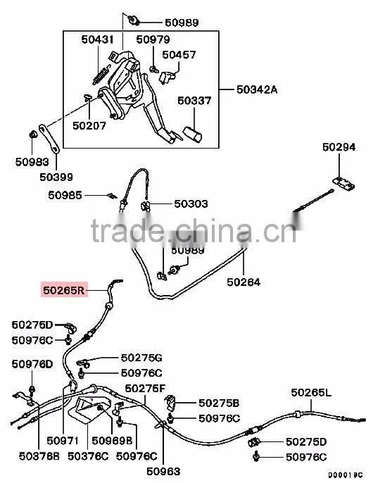 Rear Right Parking Brake Cable For Mitsubishi Outlander XL CU4W CU5W MN102298