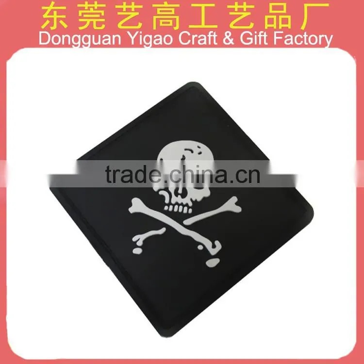 China factory custom 3D company logo PVC rubber patches/silicone patch