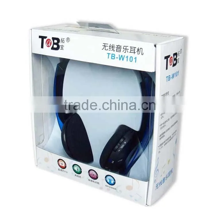 2014 Wholesale New Arrival stereo Headphones without wire , adjustable headband wireless headset with memory card