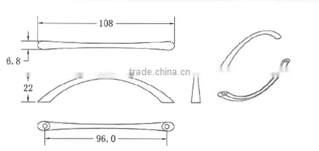 Fancy Zinc Alloy Metal Recessed Cabinet Handle