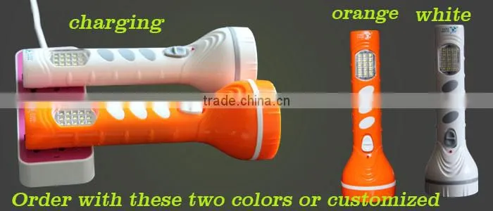 2014 new design super power plastic led solar flashlight