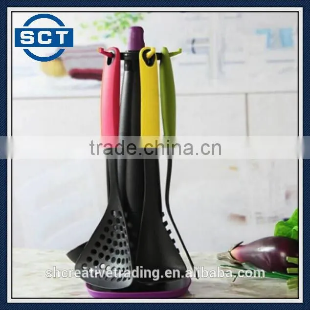 Kitchen Cooking Utensil Basic Essential Tool Set 5 Piece Multi Color Rainbow Hanging Non Stick