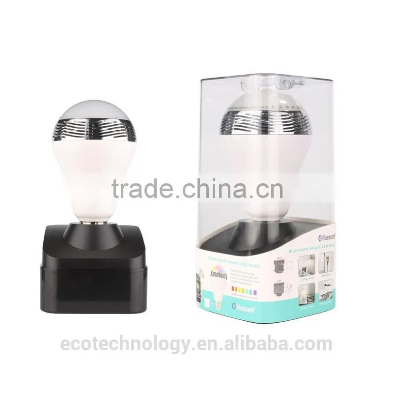 BL05 Bluetooth 4.0 Music Audio LED Speaker 7 Colors Bulb LED Light Lamp White E27 Mobilephone App Control For Iphone Samsung