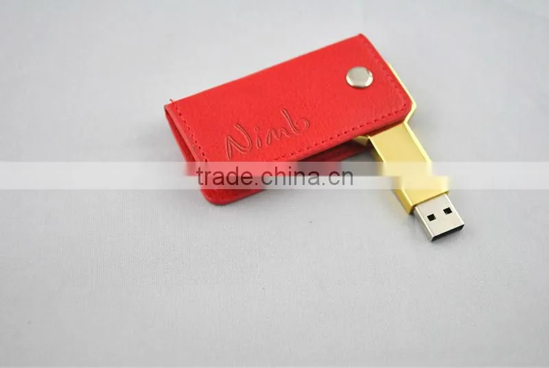 full capacity USB 2.0 Flash Jump Drive Black/Brown Leather