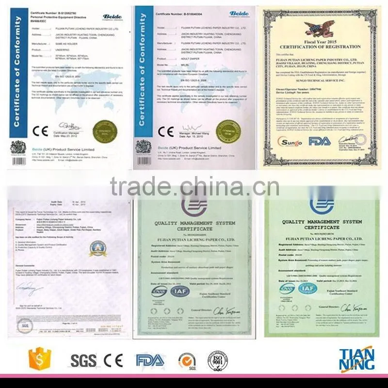 super absorbent 100% NO fluorescent medical sanitary pad panty liner napkin
