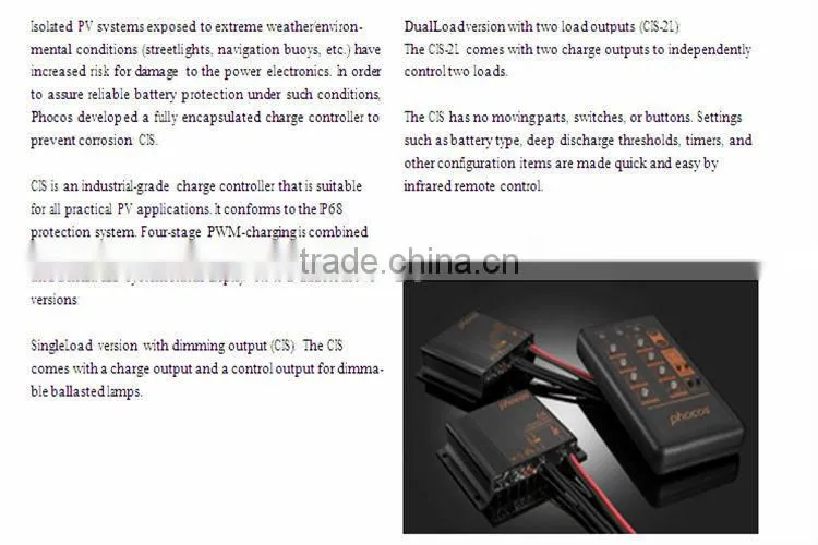 Phocos solar charge controller 48 volt solar charge controller