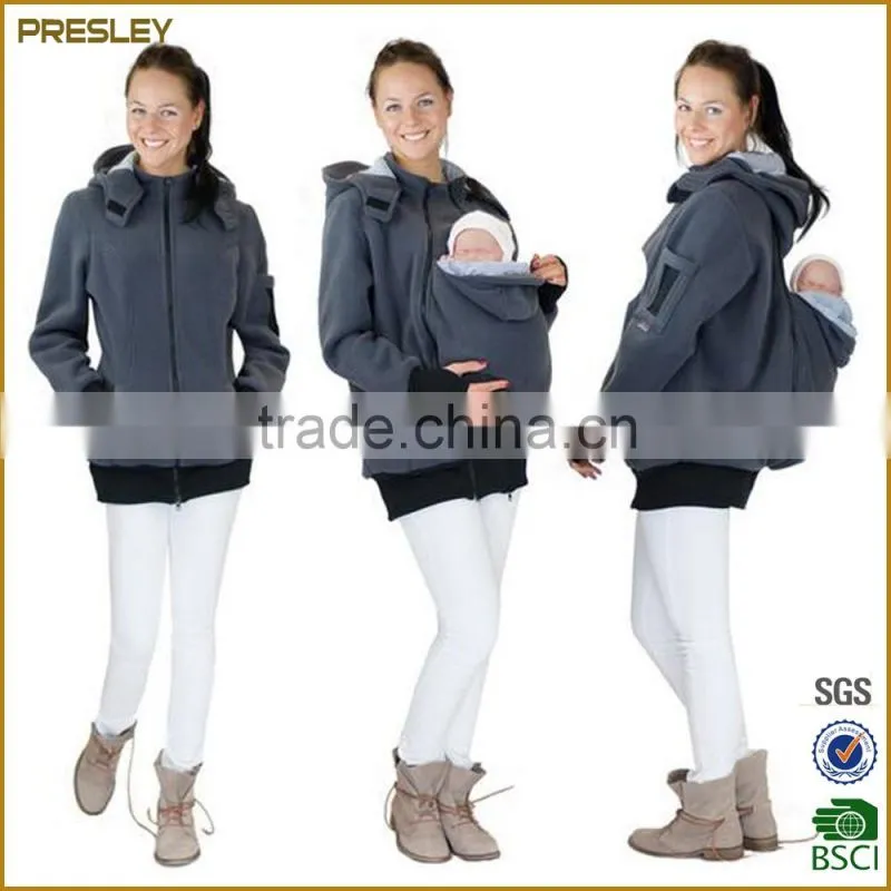 High quality dark gray factory price baby carrier women hoodie jackets from China