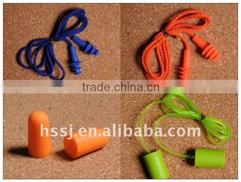 2016 orange TPR 4-layer TPR ear plugs CE approved safety silicone/TPR ear plugs with string for sale