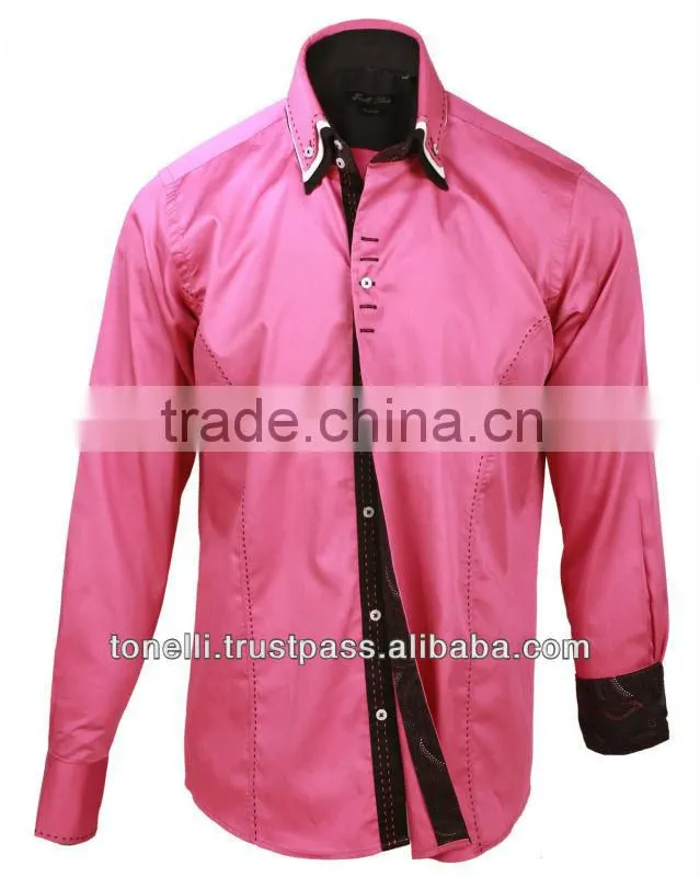 Pure Cotton Triple Collar Mens Dress Shirts