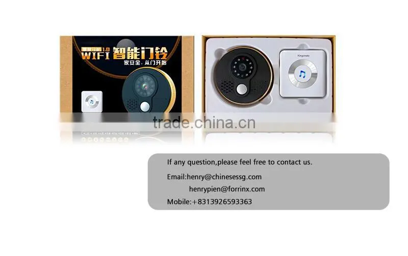 DC5V powered IP WiFi doorbell See your visitor day or night, rain or shine.