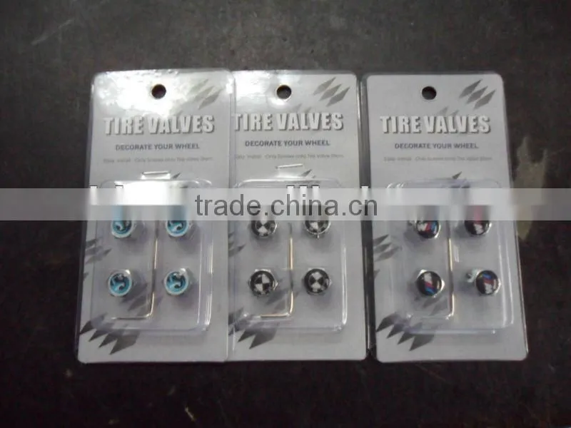 Anti-theft tire valve caps with car logo