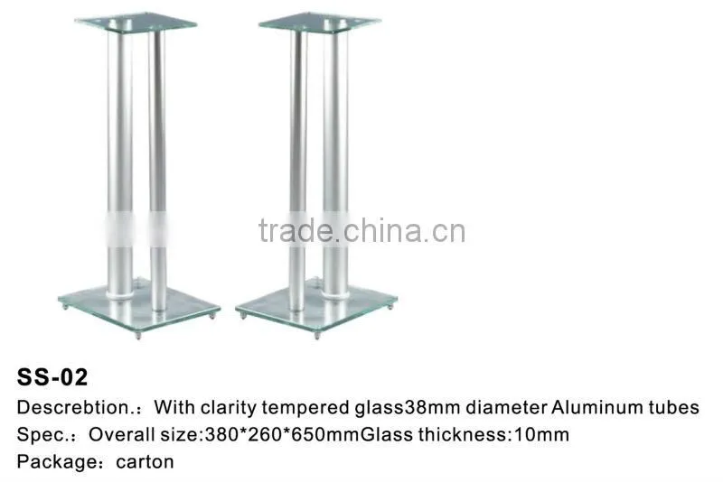 Pair 650 height glass speaker stand mounts
