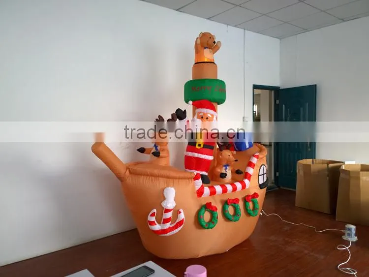DJ-XT-16 Golden Christmas Inflatable Santa Claus Corsair Outdoor Garden Decoration