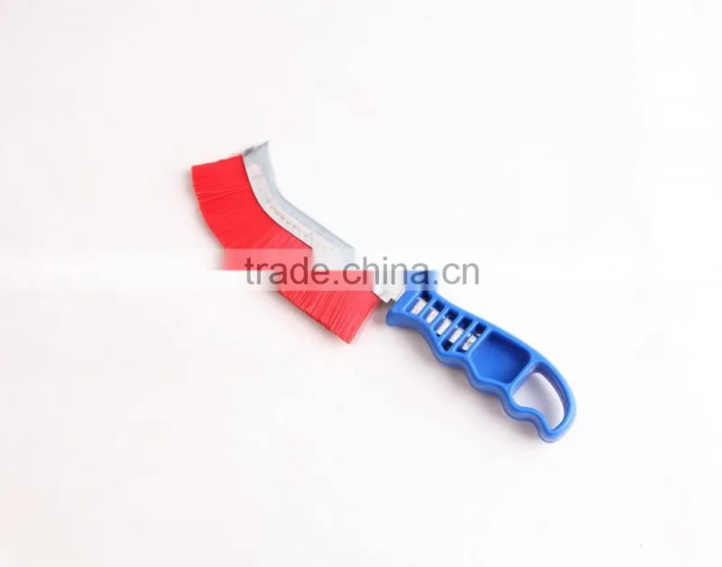 plastic red rolypropylene wire hand scratch brushes, length 265 mm 10 1/2"