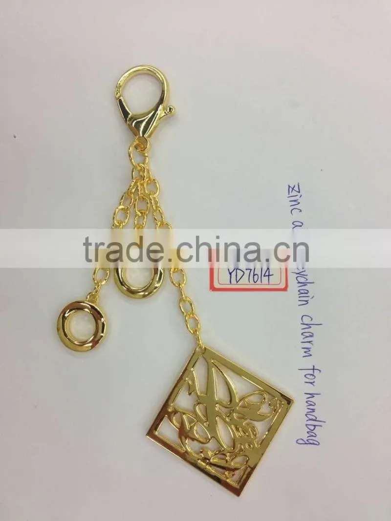 zinc alloy metal keychain charm for handbag