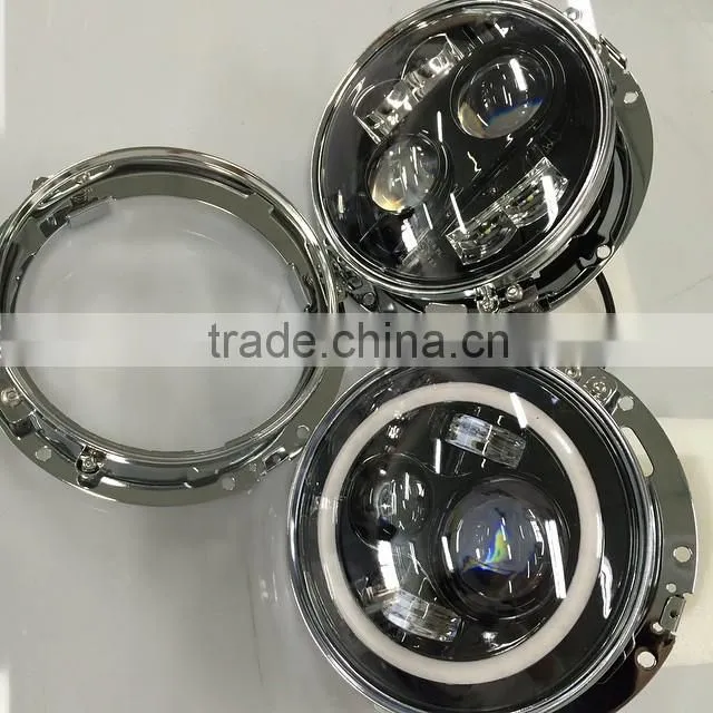 2015 Newest Emark 7inch round high/low beam headlight for Jeep Wrangler CJ TJ JK Harley Hummer Landrover