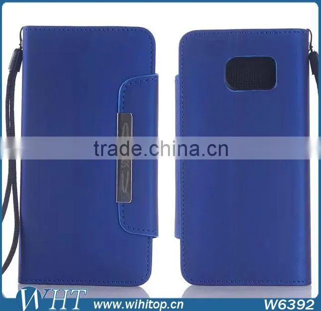 Scrub Hand Wallet Leather Case With Card Slot For Samsung Galaxy S6