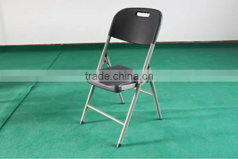 Black Color Commercial Contoured Folding Chair