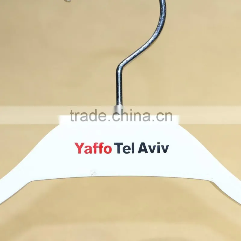 Anti slip white wooden clothing hanger make in China