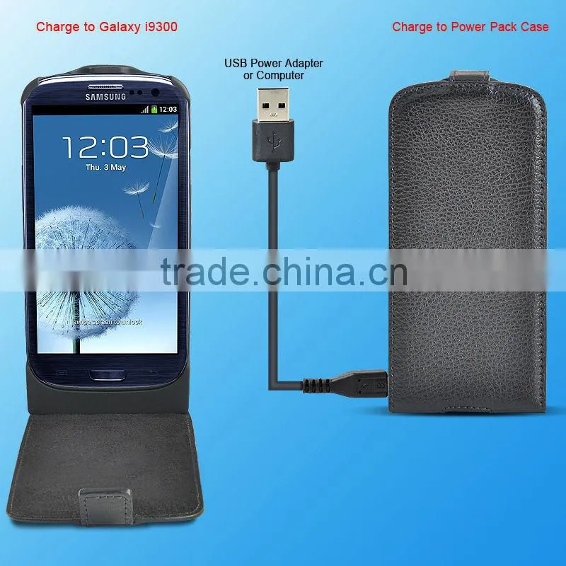 2100 MAH leather battery charger for samsung i9300