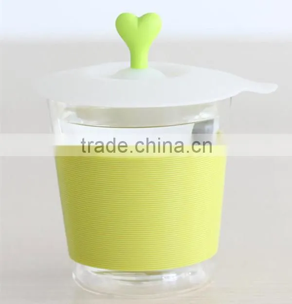 Hot Sale Bpa Free Heat Resistant Wholesale Lovely Silicone Glass Lid