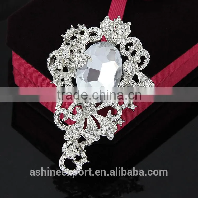 Cheap beautiful bridal marquise bulk crystal rhinestone brooch/handmade rhinestone brooch