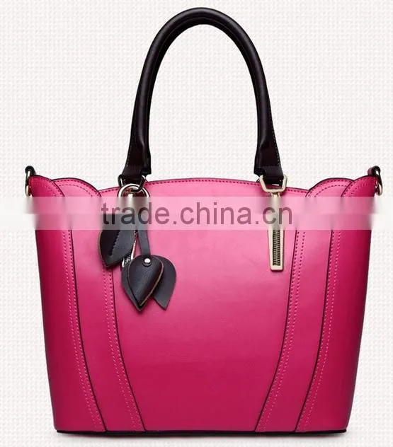 2015 brand pu tote bag high quanlity leather handbag china factory women bag