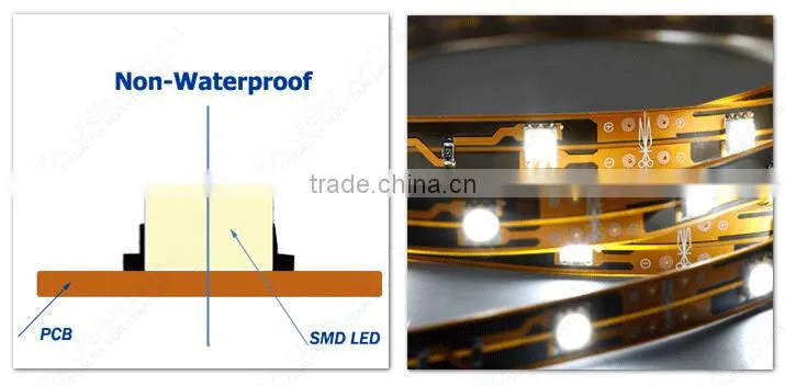 12V/24V Non waterproof Yellow LED Flexible Strip Light