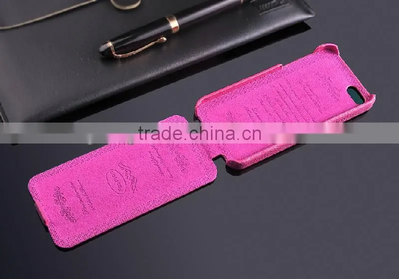 New Arrival Open Up and Down Litchi Texture cowhide flip hot case for iphone5,for iphone5 cover case