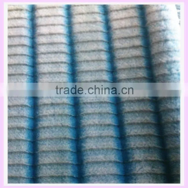 12mm polyester & acrylic velboa supersoft fake fur stripe fabric tip print discharge raw material for mattress alibaba china