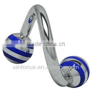 Titanium Tropical Spirals - Green Body Jewelry