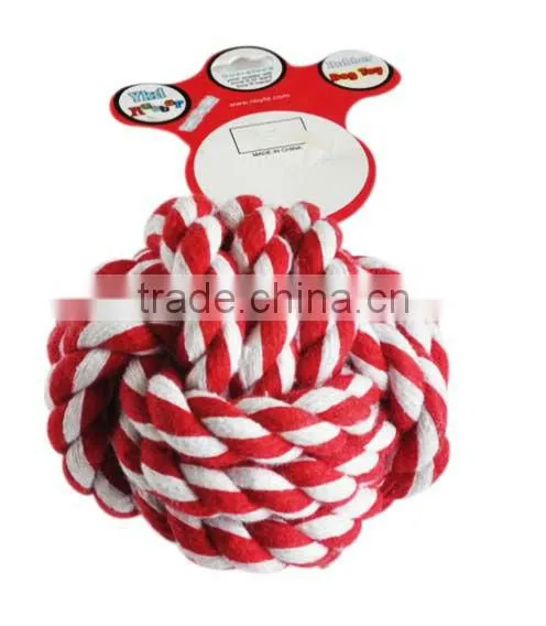 Cat toys colored cotton rope ball