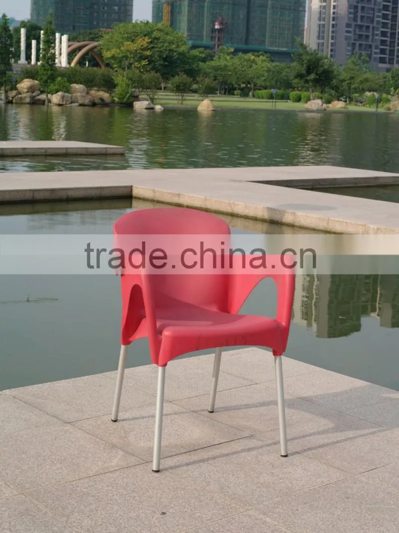 colorful plastic leisure coffee shop chair and aluminum square table set YC081 YT2